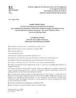Arrêté préfectoral – Parc éolien Aulnay l’Aitre